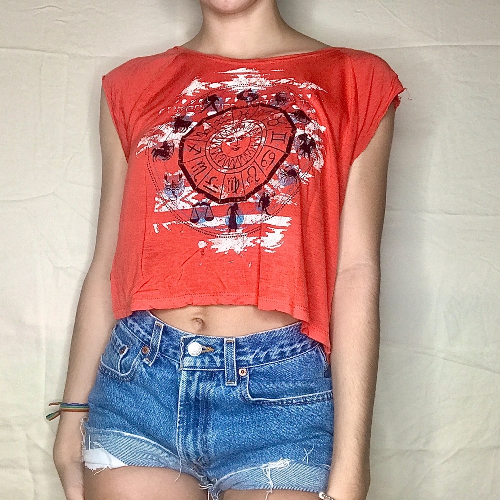 💥 Orange Zodiac Signs Graphic Tee💥